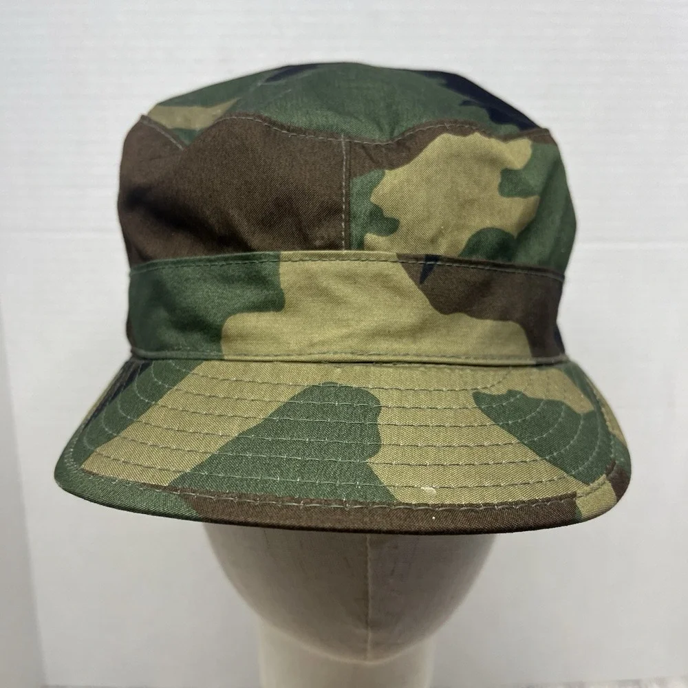 USGI Military Woodland Camo Patrol Cap Hat Size 7 1/4 Atlas Headwear DLA 1993